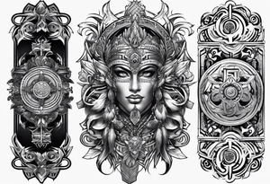 cyber sigilism forearm sleeve tattoo idea