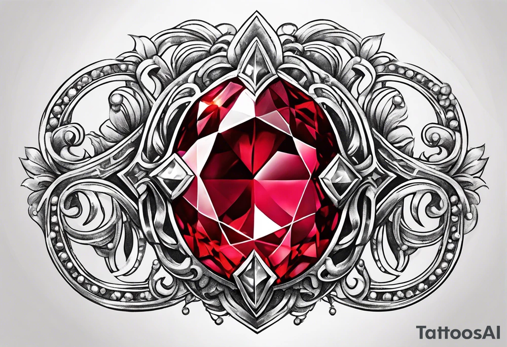 Ruby gem stone with the number 8 incorporated. tattoo idea