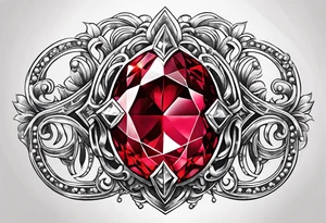 Ruby gem stone with the number 8 incorporated. tattoo idea
