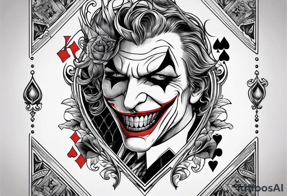 joker playing card neck tattoo tattoo idea
