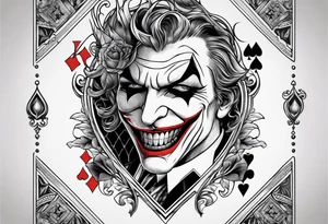 joker playing card neck tattoo tattoo idea