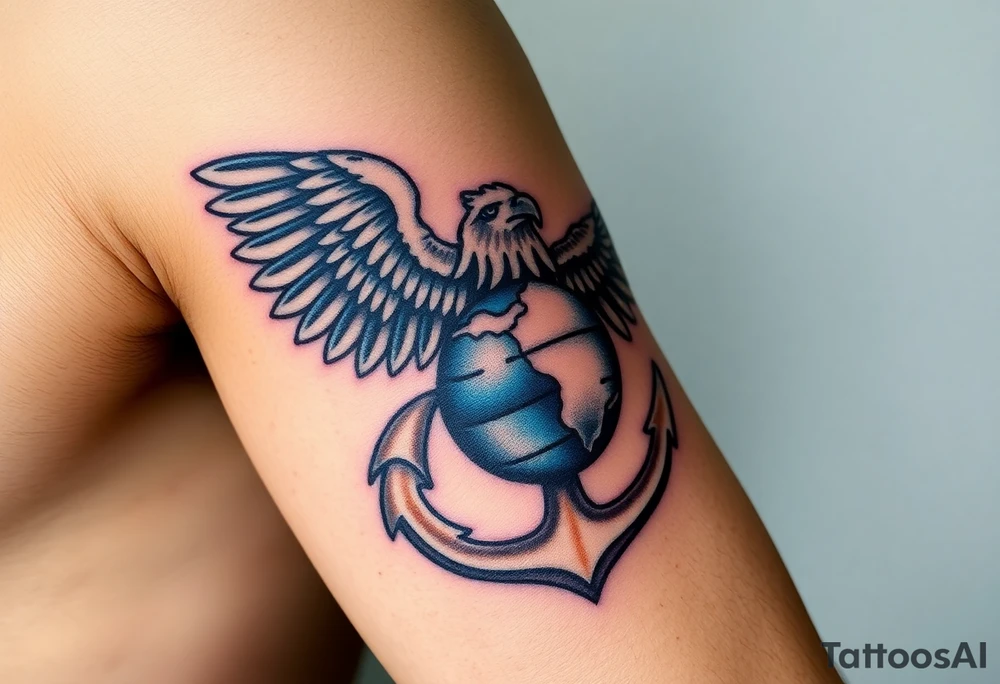 Combat marine veteran eagle globe and anchor
Operation Iraqi freedom
Dress blues tattoo idea
