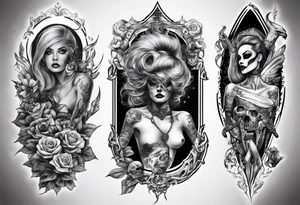 people dies but legends live forever leg sleeve tattoo idea