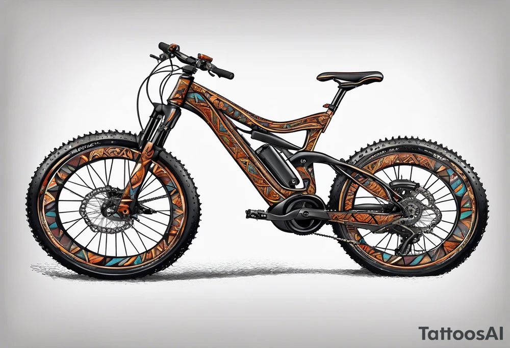 Mountain bike with the frame made of a copperhead body tattoo idea