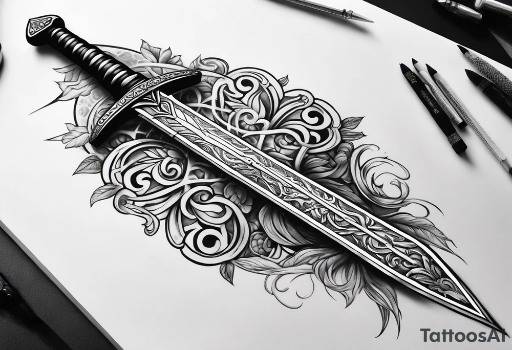 sword tattoo for back tattoo idea