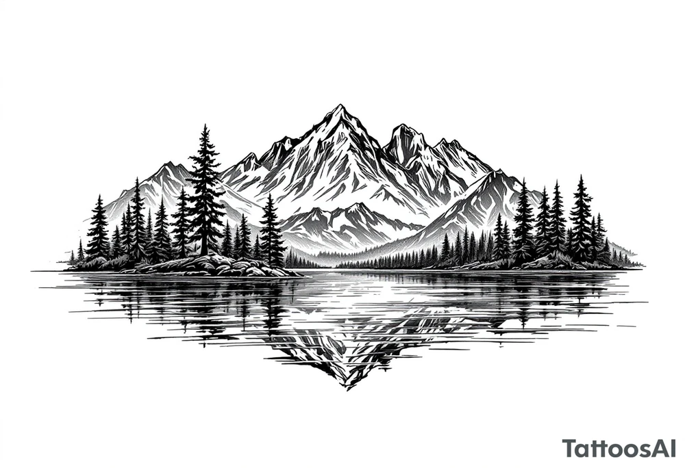 lake tahoe vertical image tattoo idea