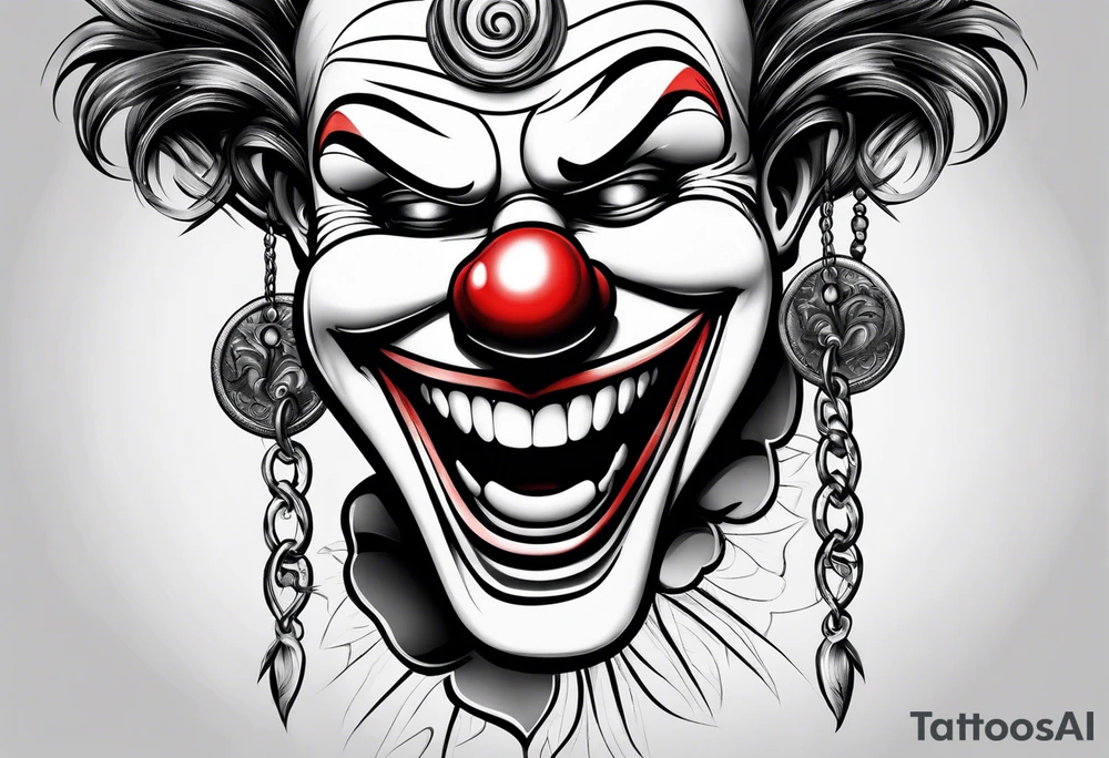 Clown face laugh and sad tattoo idea