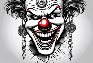 Clown face laugh and sad tattoo idea