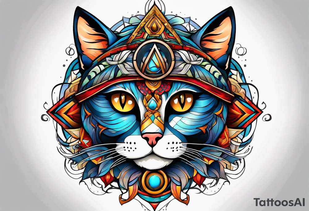 Third eye cat tattoo idea