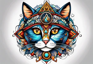Third eye cat tattoo idea