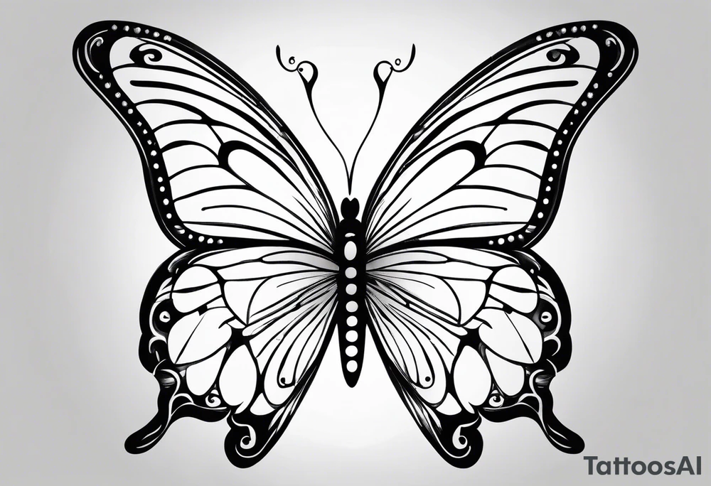 cute butterfly
 fineline tattoo sketch for girls tattoo idea