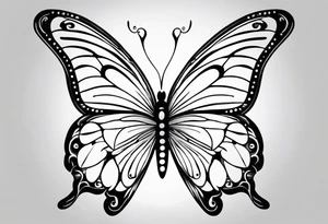 cute butterfly
 fineline tattoo sketch for girls tattoo idea