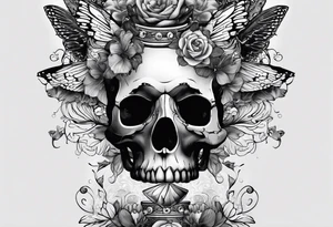 Arma na cabeça, quando atira, a cabeça ecplode em borboletas tattoo idea