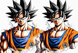 Son Goku with wings tattoo idea
