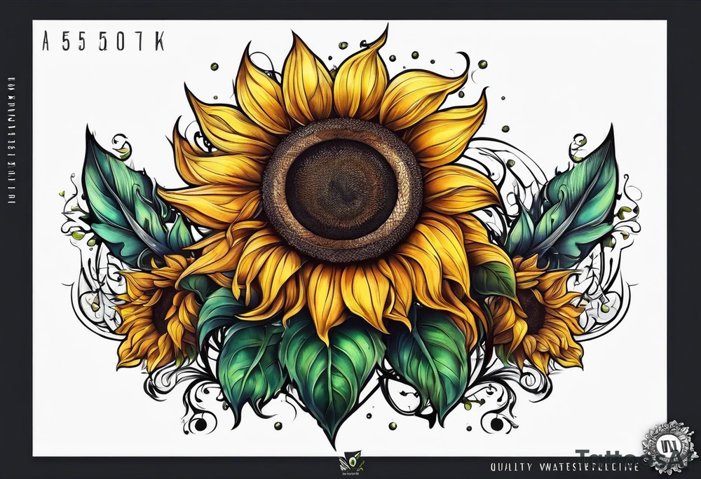 Sunflower viking sleeve tattoo idea