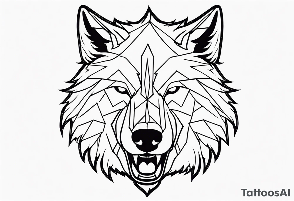 Dire wolf head tattoo idea
