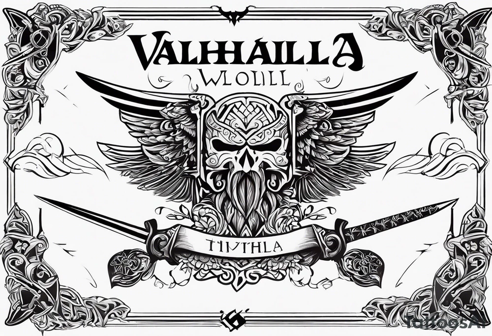 Valhalla sword tattoo idea