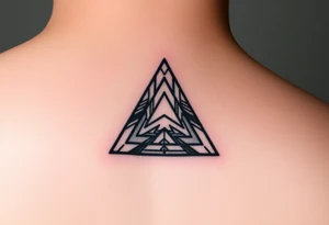 Geometric small triangle about different paths in life merge together and become stronger while being psychedelic and trippy make it fine line tattoo idea