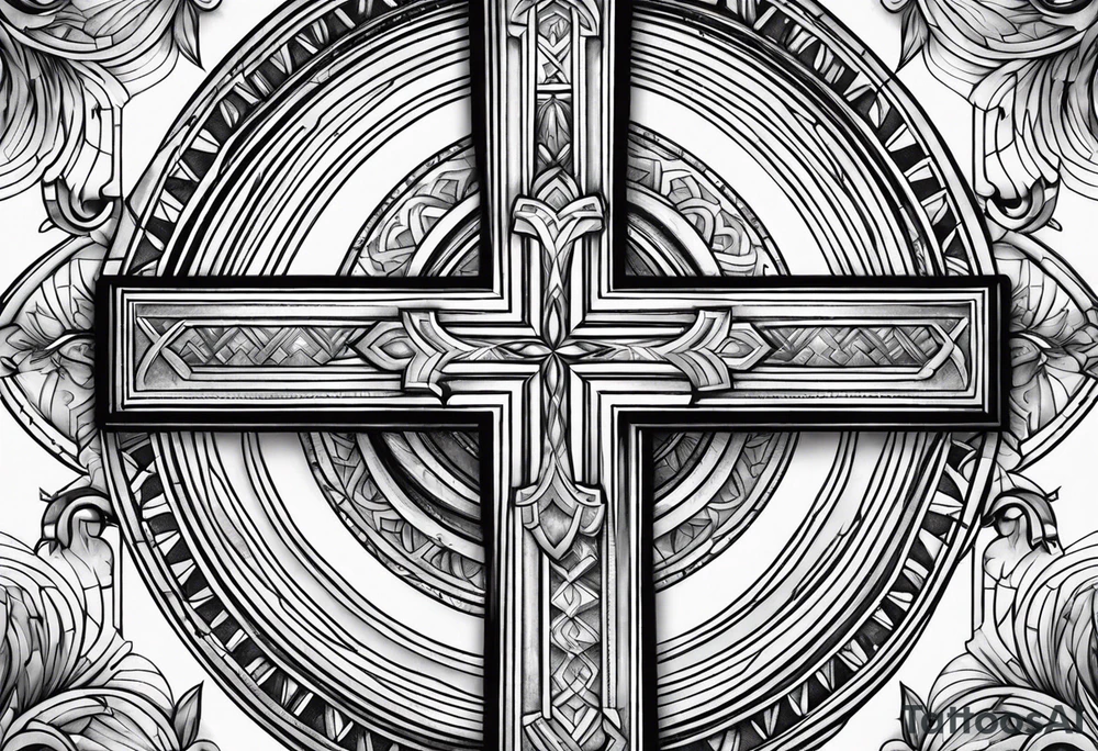 Cross and purpose tattoo idea