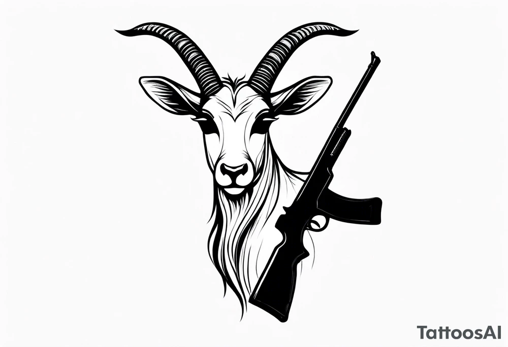 capricorn with sunglasses and shotgun tattoo idea