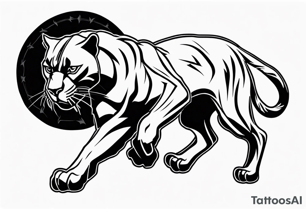 Black Panther hunting tattoo idea