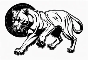 Black Panther hunting tattoo idea