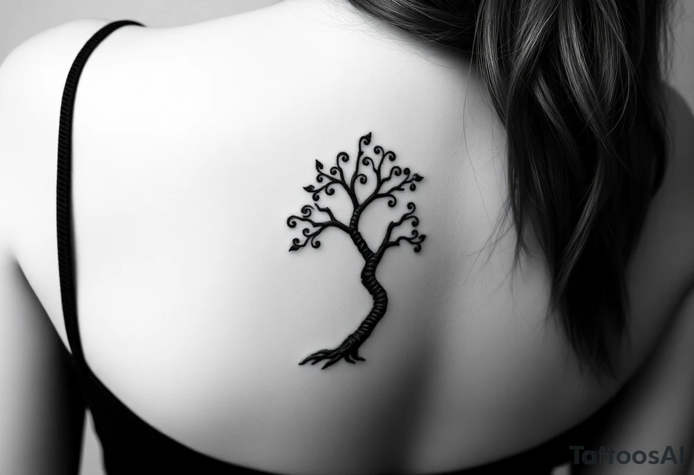 Small spiral tree for forearm tattoo idea