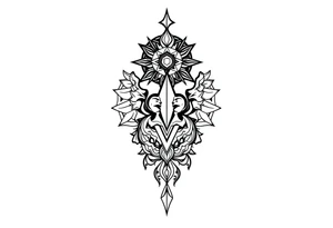 spiritual bold line tattoo idea