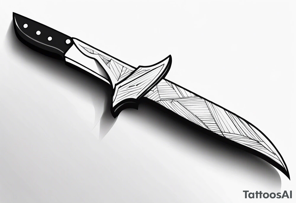 knife sketch tattoo idea