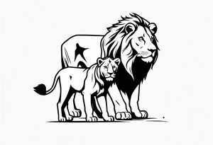 LION WITH CUB tattoo idea