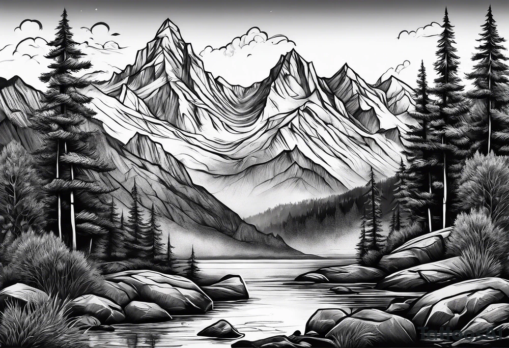 mountains tattoo idea