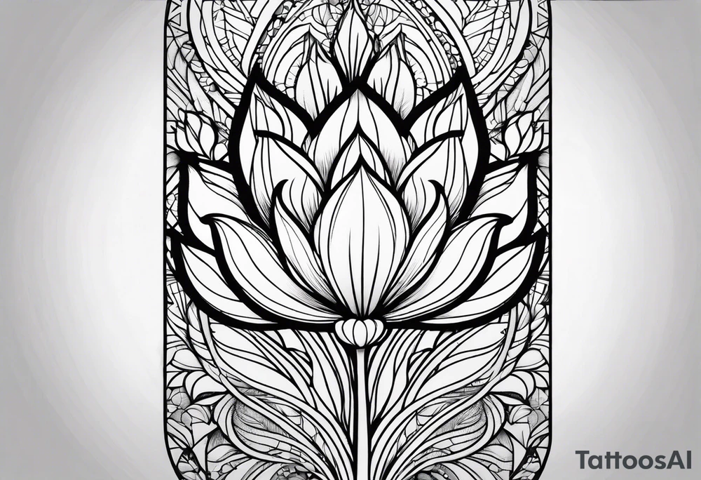 Forearm mandala tulips design tattoo idea