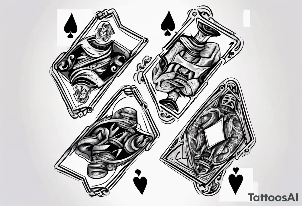 Number 7 and number 2 stacked poker card, most outward facing card has a small grave on it tattoo idea