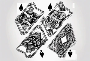 Number 7 and number 2 stacked poker card, most outward facing card has a small grave on it tattoo idea