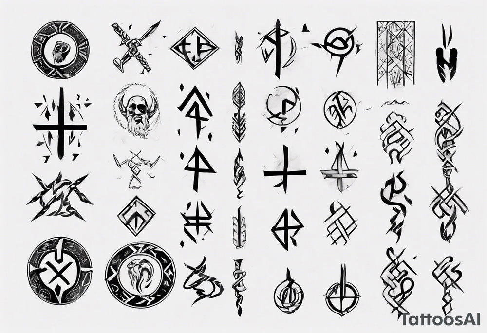 Viking runes describing the tragedy of life tattoo idea