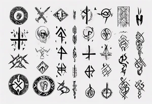 Viking runes describing the tragedy of life tattoo idea