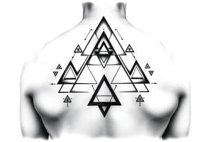 Geometric triangles and for symmetric upper back tattoo tattoo idea