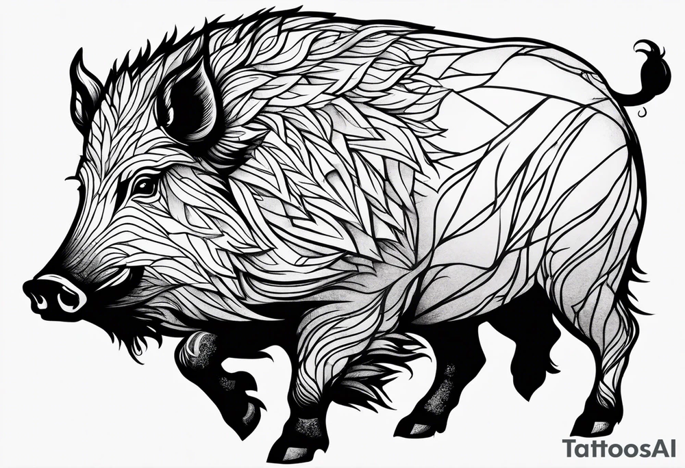 wild boar tattoo idea
