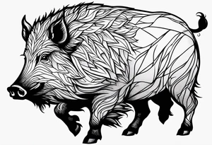wild boar tattoo idea