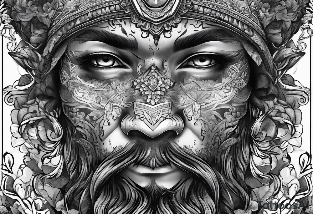 Kaputte Statue gesicht mann tattoo idea