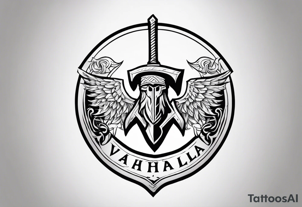 Valhalla viking shield axe sword warrior tattoo idea