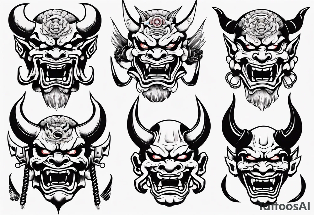 Oni mask tattoo idea