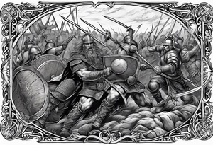 Viking battle scene tattoo idea