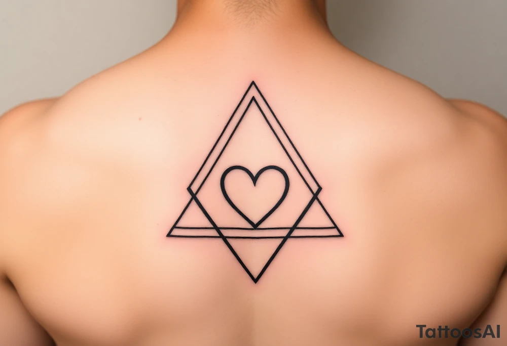 A triangle with a heart in the middle tattoo idea