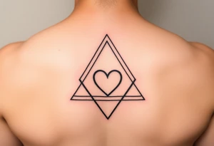 A triangle with a heart in the middle tattoo idea