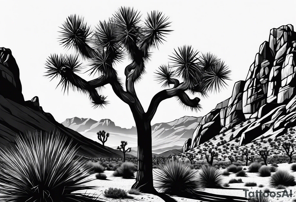 Tall Joshua tree tattoo idea
