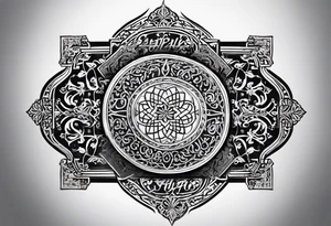 Arabic writing with scroll and heaven tattoo idea