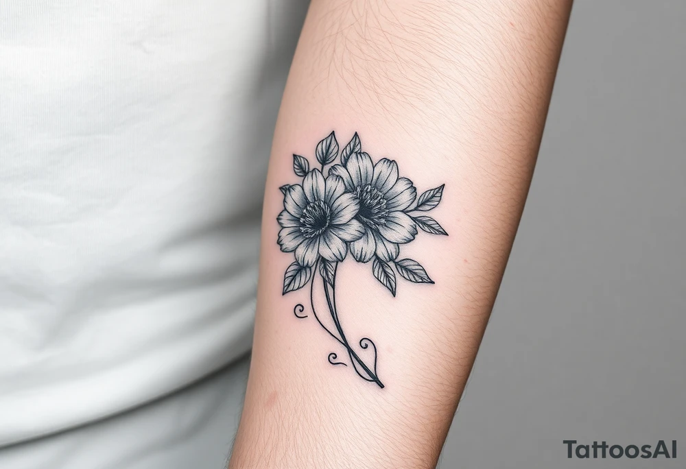 Couples tattoo with flowers beautiful unique tattoo idea