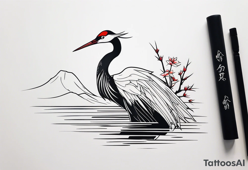 Japanese crane tattoo idea