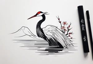 Japanese crane tattoo idea